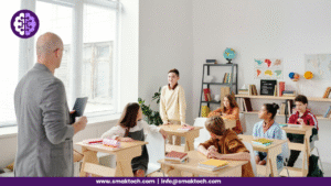 Teacher teaching students