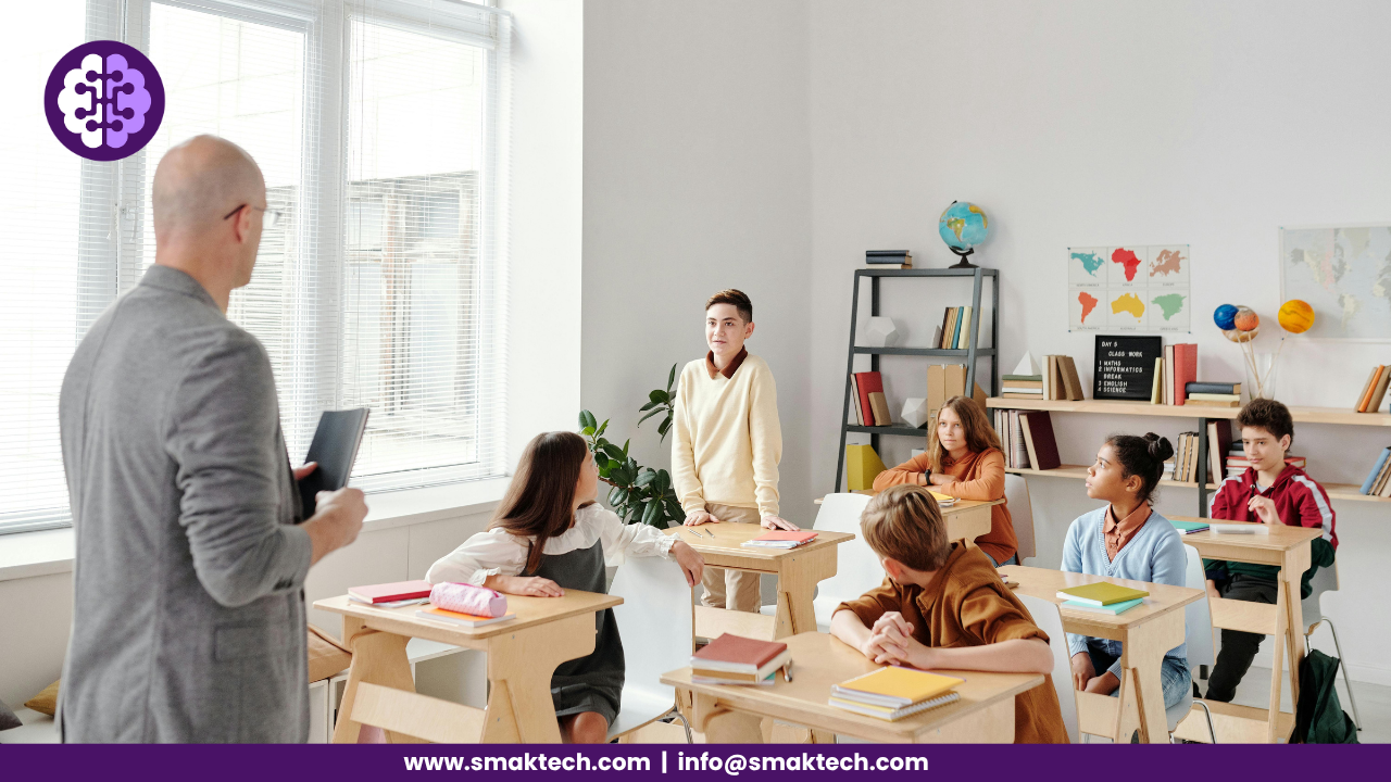 Teacher teaching students